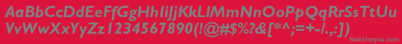 Czcionka Gillsans Bolditalic – szare czcionki na czerwonym tle