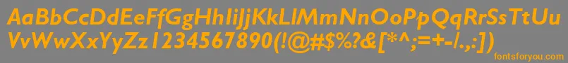 Police Gillsans Bolditalic – polices orange sur fond gris