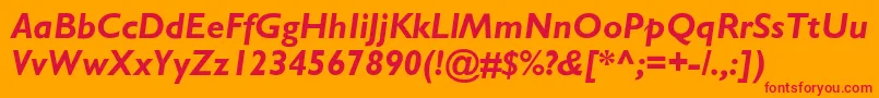 Gillsans Bolditalic Font – Red Fonts on Orange Background