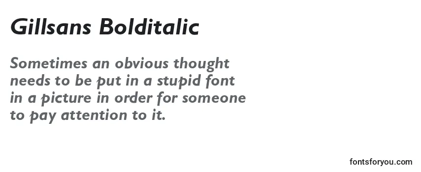 Gillsans Bolditalic Font