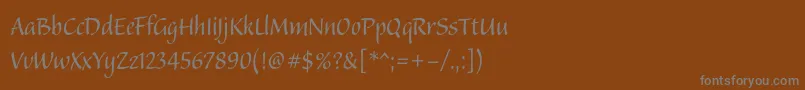 フォントBalzanostd – 茶色の背景に灰色の文字