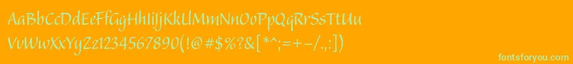 Balzanostd Font – Green Fonts on Orange Background
