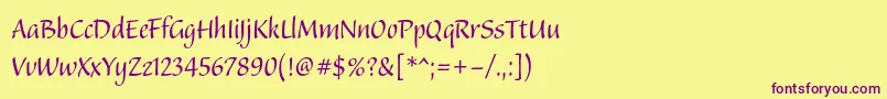 Шрифт Balzanostd – фиолетовые шрифты на жёлтом фоне