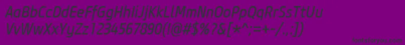 CoreSansM47CnRegularItalic Font – Black Fonts on Purple Background