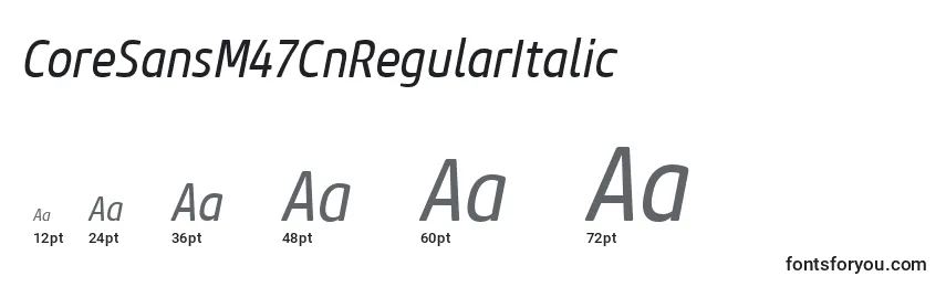 CoreSansM47CnRegularItalic font sizes