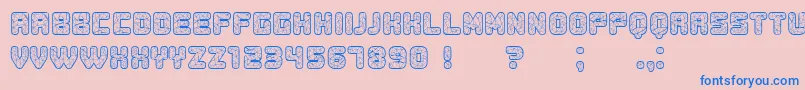 Duration Font – Blue Fonts on Pink Background
