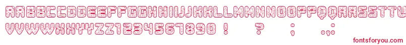 Duration Font – Red Fonts on White Background