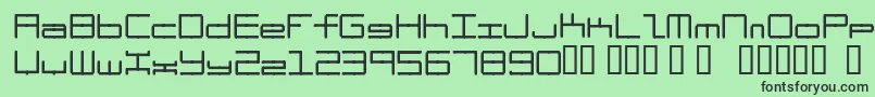 フォントOscilloscope4 – 緑の背景に黒い文字