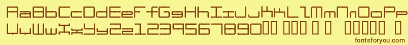 Oscilloscope4 Font – Brown Fonts on Yellow Background