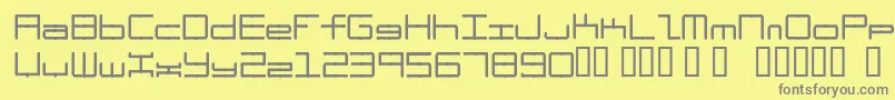 Oscilloscope4-Schriftart – Graue Schriften auf gelbem Hintergrund