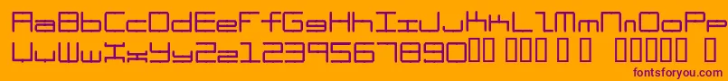 Oscilloscope4-Schriftart – Violette Schriften auf orangefarbenem Hintergrund