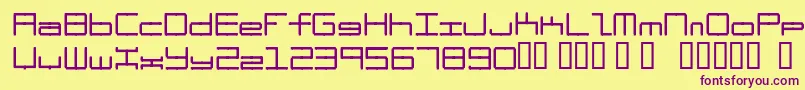 Oscilloscope4-Schriftart – Violette Schriften auf gelbem Hintergrund