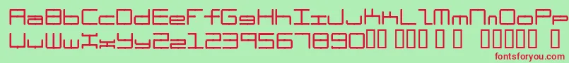 Oscilloscope4 Font – Red Fonts on Green Background