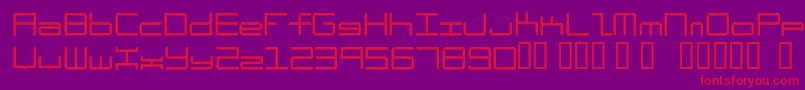 Oscilloscope4-Schriftart – Rote Schriften auf violettem Hintergrund