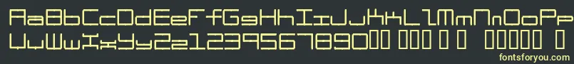 フォントOscilloscope4 – 黒い背景に黄色の文字