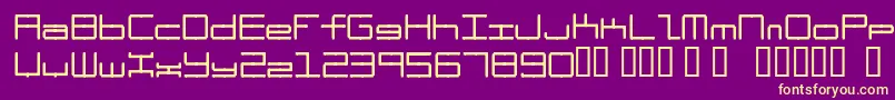 Oscilloscope4 Font – Yellow Fonts on Purple Background