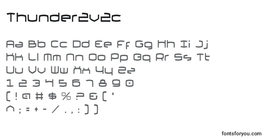 Schriftart Thunder2v2c – Alphabet, Zahlen, spezielle Symbole