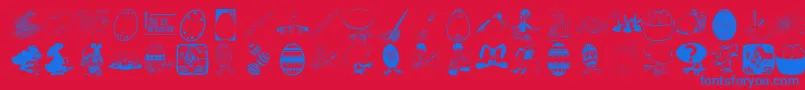 Eastereggs Font – Blue Fonts on Red Background