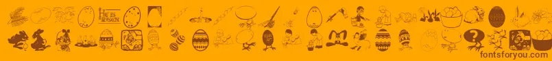 Eastereggs-Schriftart – Braune Schriften auf orangefarbenem Hintergrund