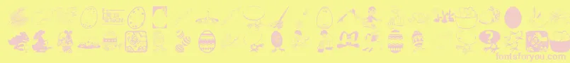 フォントEastereggs – ピンクのフォント、黄色の背景