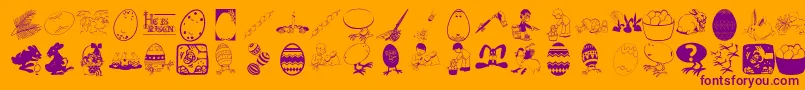 Шрифт Eastereggs – фиолетовые шрифты на оранжевом фоне