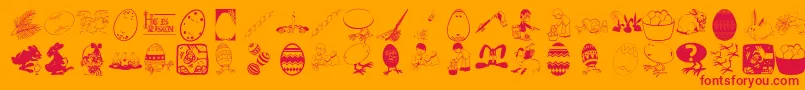 フォントEastereggs – オレンジの背景に赤い文字