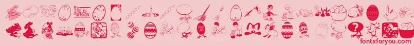 Eastereggs-Schriftart – Rote Schriften auf rosa Hintergrund
