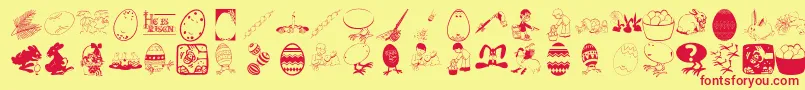 Eastereggs Font – Red Fonts on Yellow Background