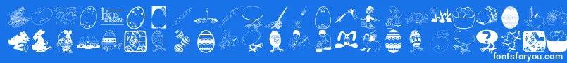 Fonte Eastereggs – fontes brancas em um fundo azul
