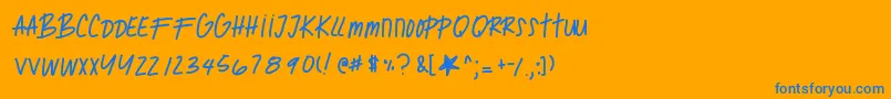 Ghostofmars Font – Blue Fonts on Orange Background