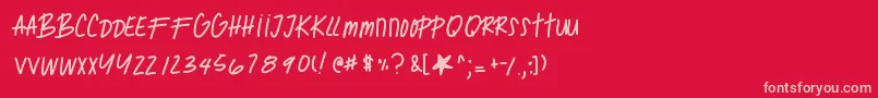 Ghostofmars Font – Pink Fonts on Red Background