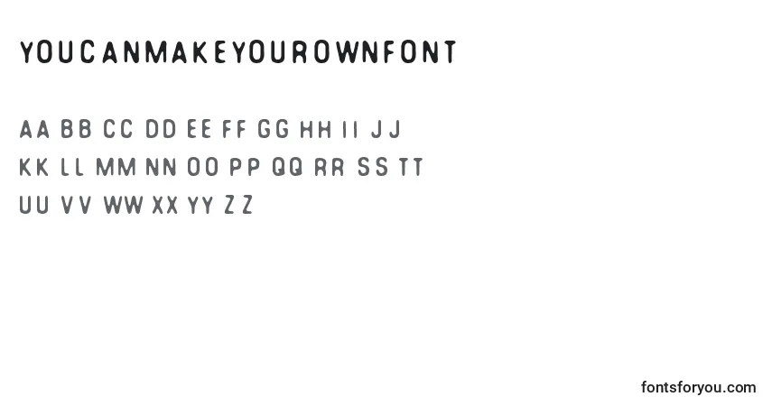 YouCanMakeYourOwnFont-fontti – aakkoset, numerot, erikoismerkit