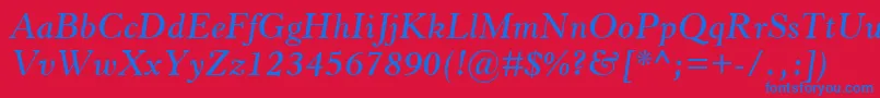 HorleyOsMtSemiboldItalic Font – Blue Fonts on Red Background