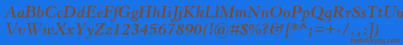 Шрифт HorleyOsMtSemiboldItalic – коричневые шрифты на синем фоне