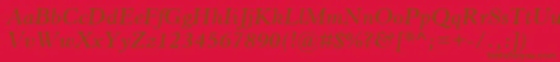 HorleyOsMtSemiboldItalic Font – Brown Fonts on Red Background
