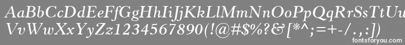 Weitere Informationen zur HorleyOsMtSemiboldItalic-Schriftart HorleyOsMtSemiboldItalic-Schriftart – Weiße Schriften auf grauem Hintergrund