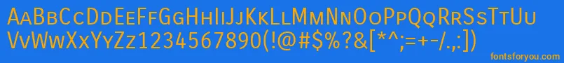 CarroisgothicscRegular Font – Orange Fonts on Blue Background