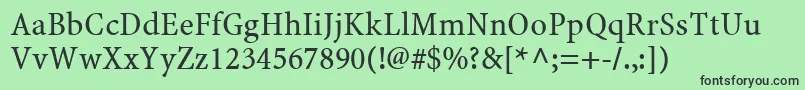 Minionwebpro-fontti – mustat fontit vihreällä taustalla