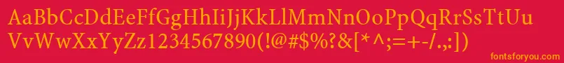 Minionwebpro Font – Orange Fonts on Red Background