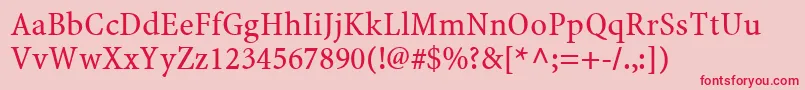 Minionwebpro Font – Red Fonts on Pink Background