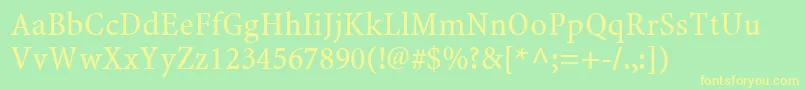 Minionwebpro Font – Yellow Fonts on Green Background