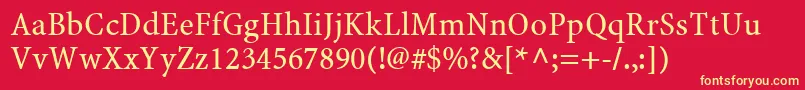 Minionwebpro Font – Yellow Fonts on Red Background