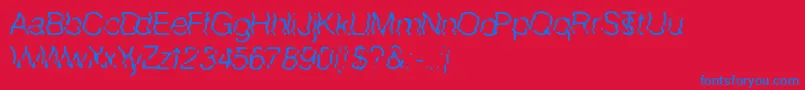WavedLine-Schriftart – Blaue Schriften auf rotem Hintergrund