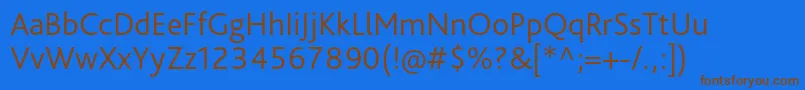BlissproLight Font – Brown Fonts on Blue Background