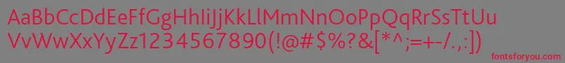 BlissproLight Font – Red Fonts on Gray Background
