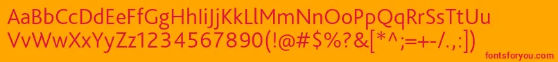 BlissproLight Font – Red Fonts on Orange Background