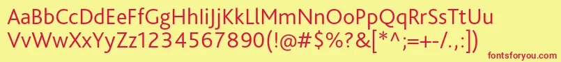 BlissproLight Font – Red Fonts on Yellow Background