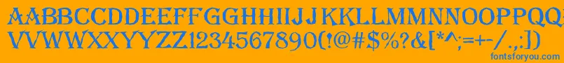 AAlgeriusbrk Font – Blue Fonts on Orange Background