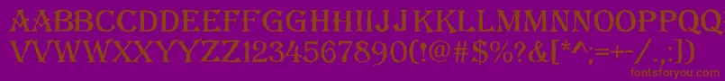 Więcej informacji o czcionce AAlgeriusbrk Czcionka AAlgeriusbrk – brązowe czcionki na fioletowym tle