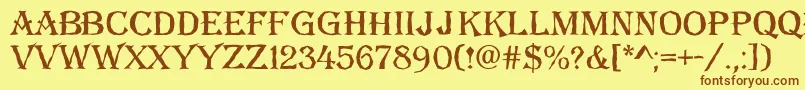 AAlgeriusbrk-Schriftart – Braune Schriften auf gelbem Hintergrund